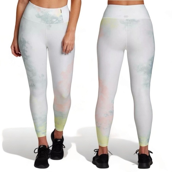 Calia By Carrie Underwood | Leggings No Seam 7/8 Tie Dye Lemon Ice High Rise EUC - Picture 2 of 11